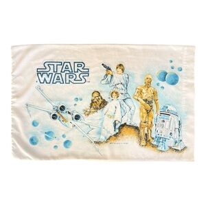 Vintage Star Wars Pillow Case Standard 1977 Muslin Luke R2D2 Leia